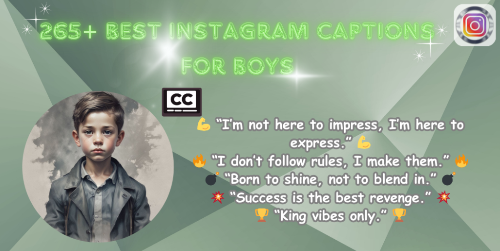 best Instagram captions for boys