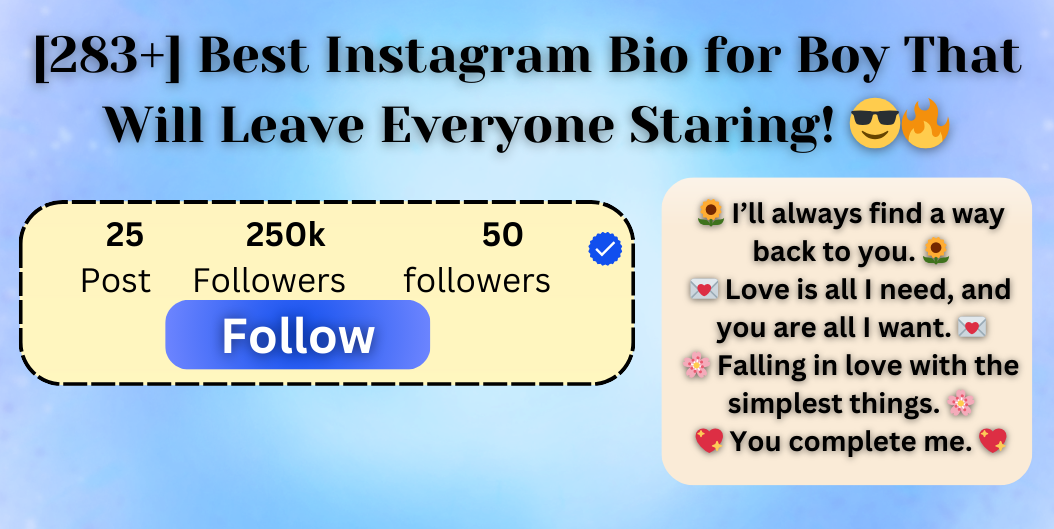 best instagram bio for boy