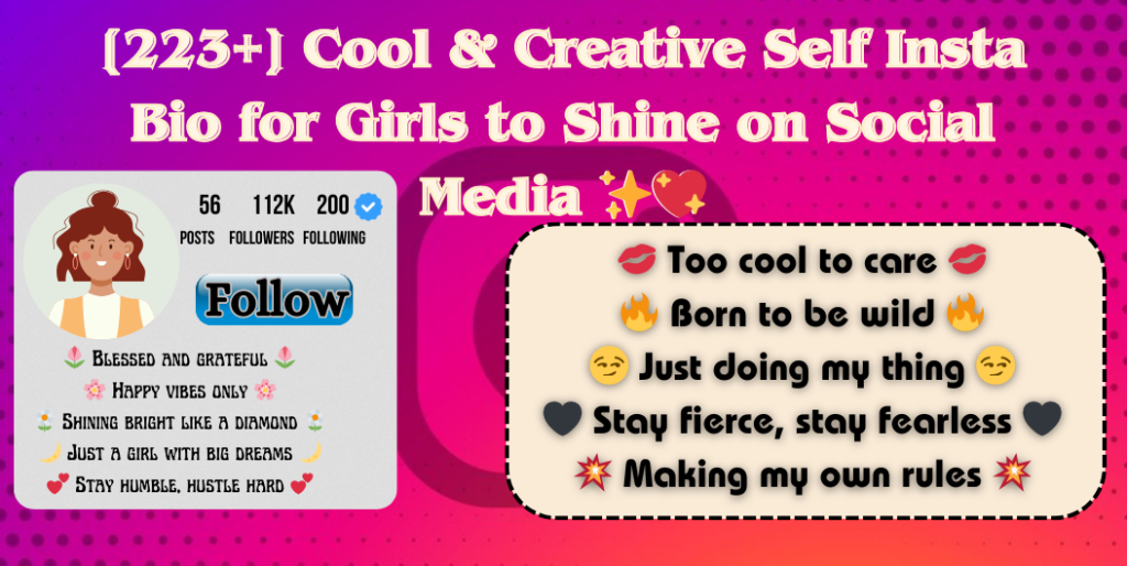 self insta bio for girls